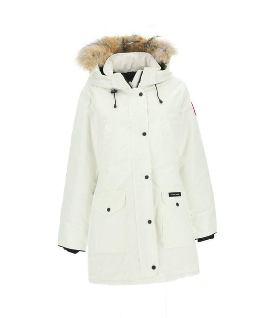 Canada Goose Trillium Logo Patch Parka in White Lyst