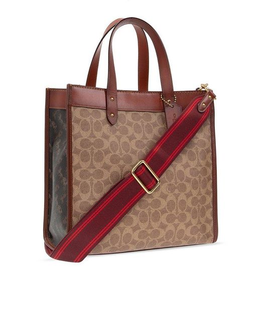 coach monogram pattern tote bag