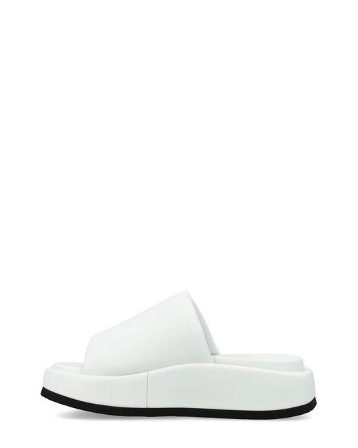 The Attico White Mia Flatform Sandals
