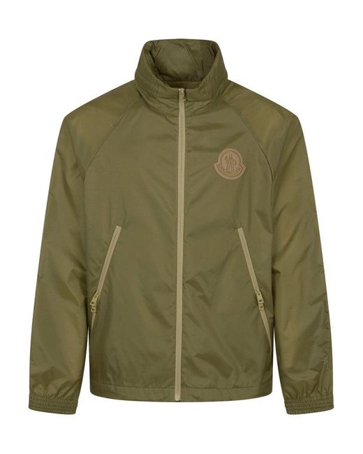 Moncler Green Logo Patch Zip-up Jacket for men