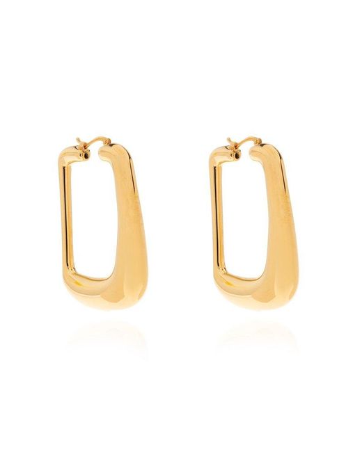 Jacquemus Metallic 'ovalo' Brass Earrings ,