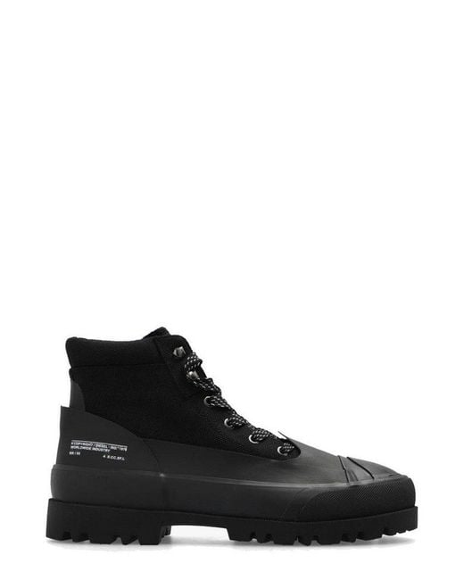 DIESEL Black D-hiko Bt X Lace-up Ankle Boots