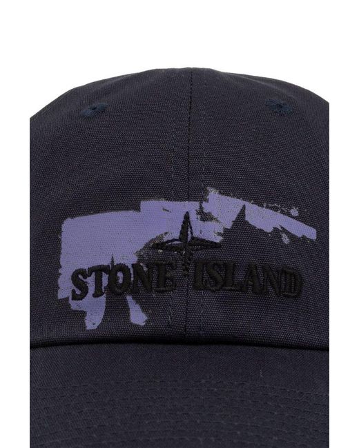 Stone Island Blue Baseball Cap, for men