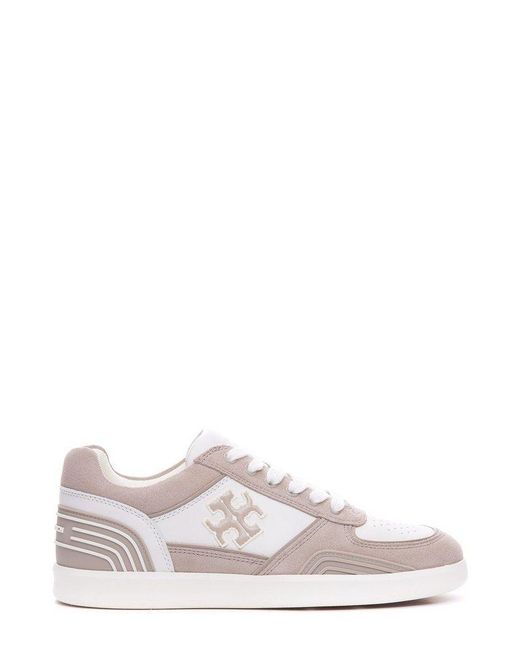 Tory Burch Pink Clover Court Panelled Round Toe Sneakers