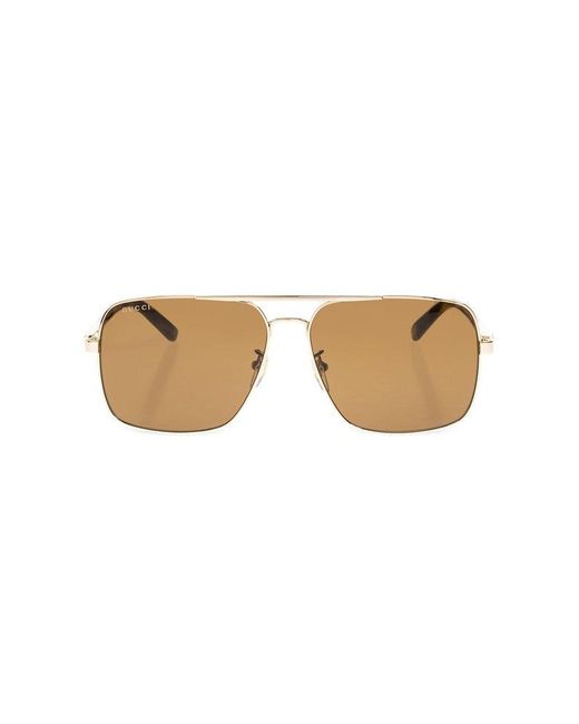 Gucci Natural Navigator Frame Sunglasses for men