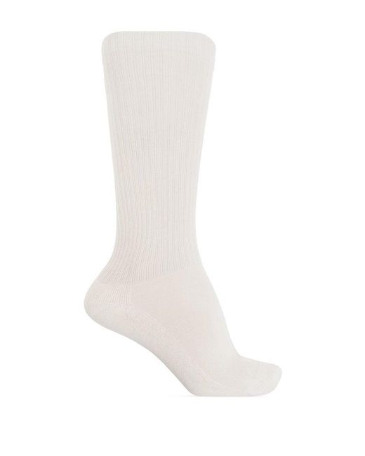 Rick Owens White Socks With Logo, for men