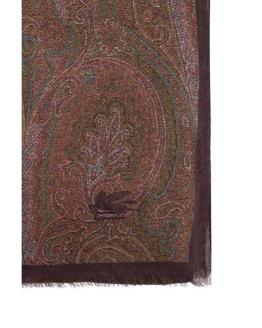 Etro Brown Scarf With A Pattern, for men