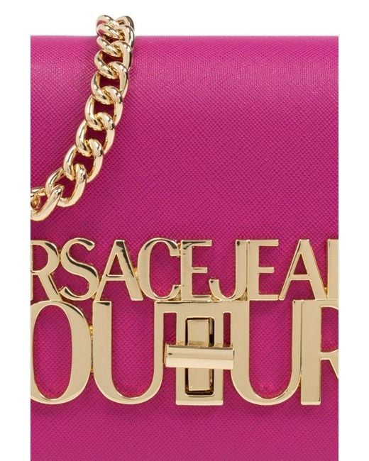 Versace Jeans Pink Shoulder Bag With Logo