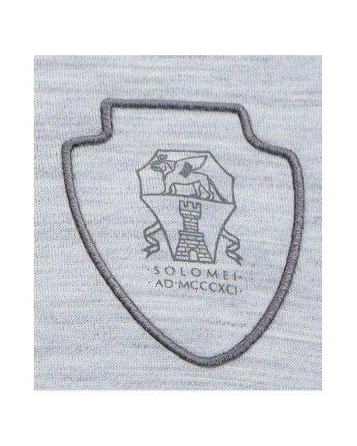 Brunello Cucinelli Gray Logo Embroidered Reversibile Jacket for men