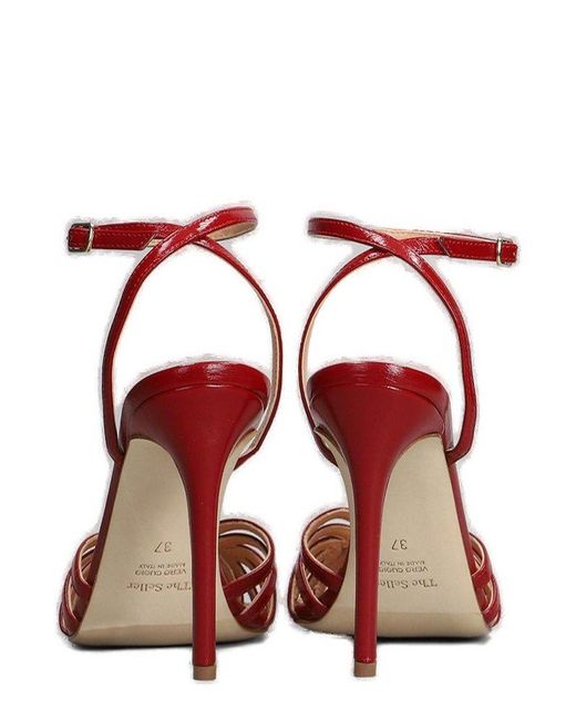 The Seller Red High-Heeled Buckle-Fastened Sandals