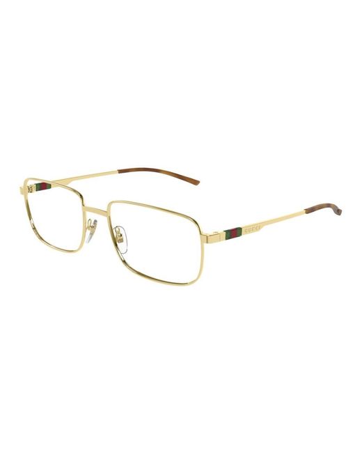 Gucci Black Rectangle Frame Glasses for men
