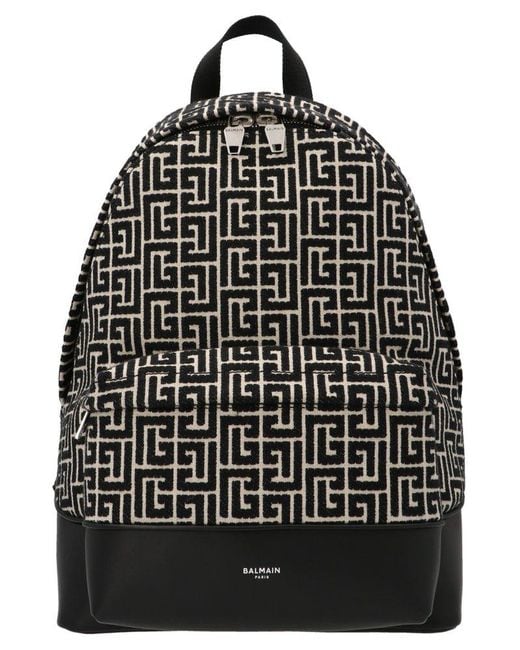 Monogram Jacquard Backpack in Black - Men