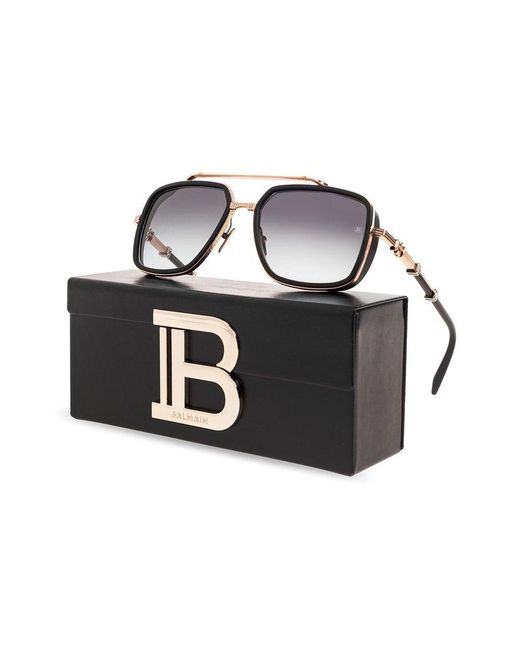 BALMAIN EYEWEAR Black Bps 108e Square Frame Sunglasses