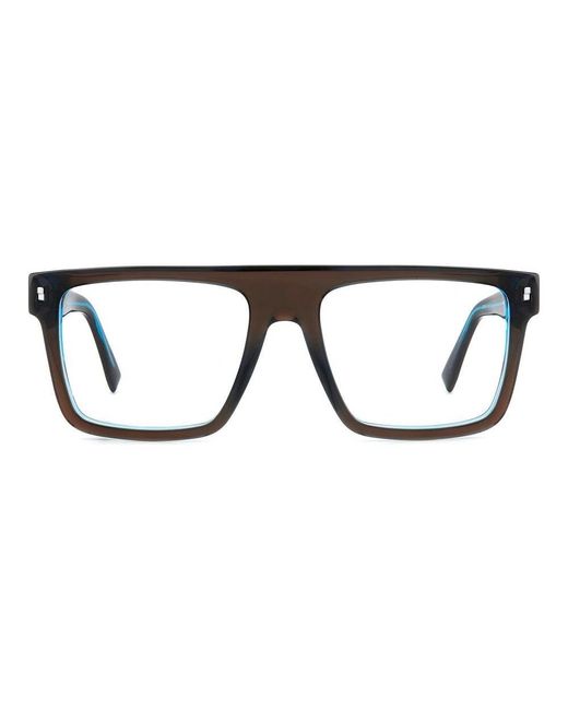 DSquared² Black Square Frame Glasses for men