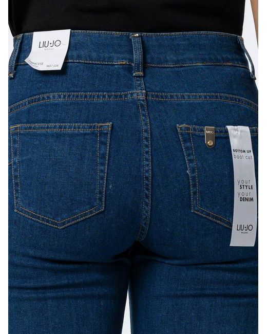 Liu Jo Blue Embellished Cropped Bootcut Jeans