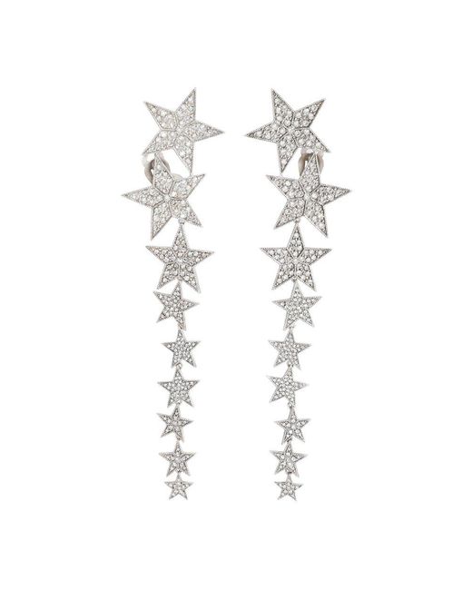 Saint Laurent White Long Falling Star Earrings Jewellery