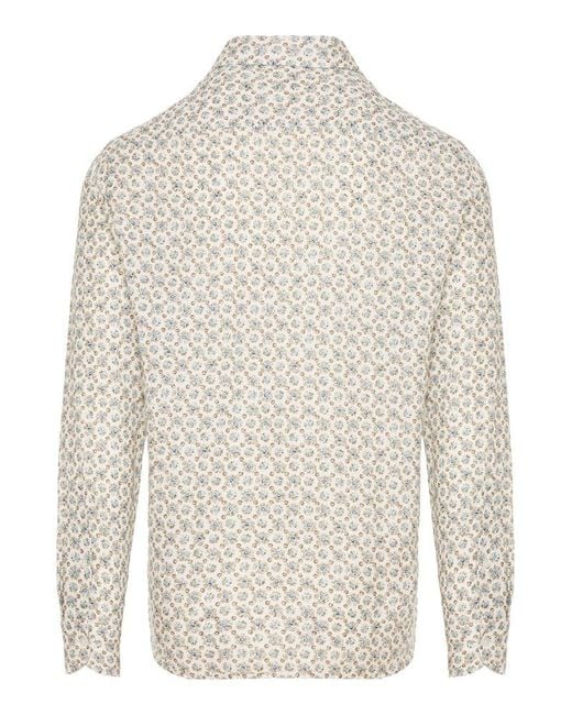 Sonrisa White Floral Printed Buttoned Shirt for men
