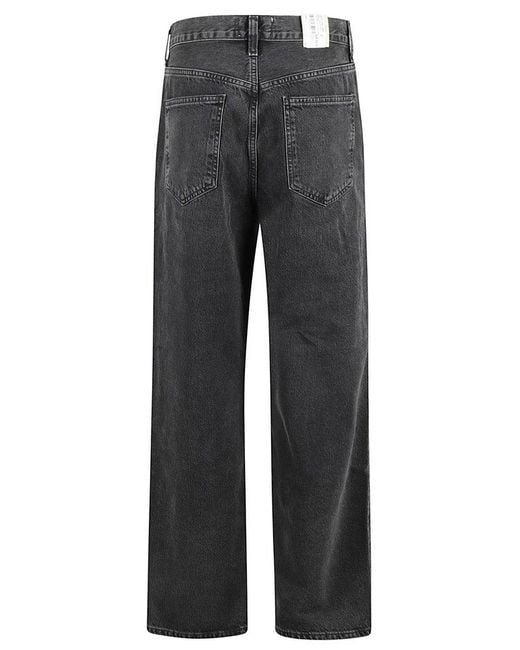 Agolde Gray High-waisted Straight-leg Jeans