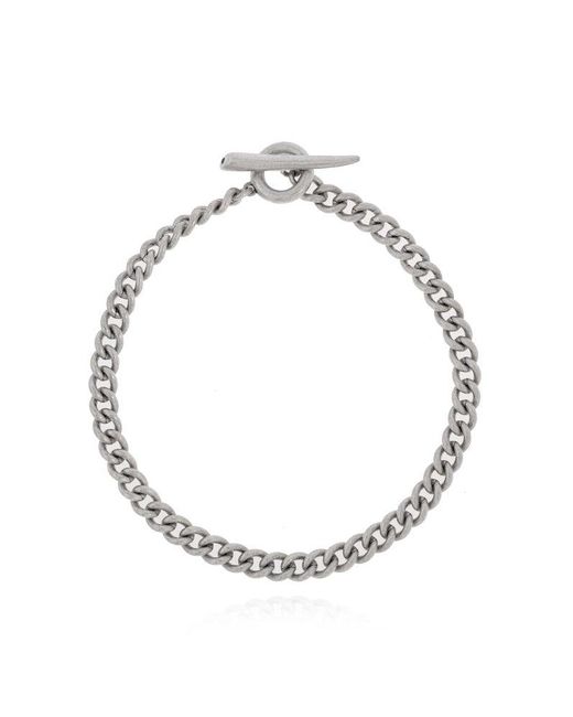 AllSaints Metallic Logo Bracelet for men