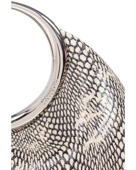 Jacquemus White Le Petit Calino Snakeskin Clutch Bag