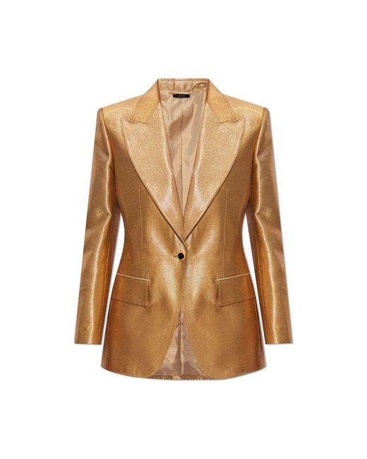 Tom Ford Brown Blazer With Closed Lapels,