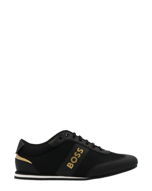 BOSS by HUGO BOSS Synthetic Logo Print Lace-up Sneakers in Black for ...