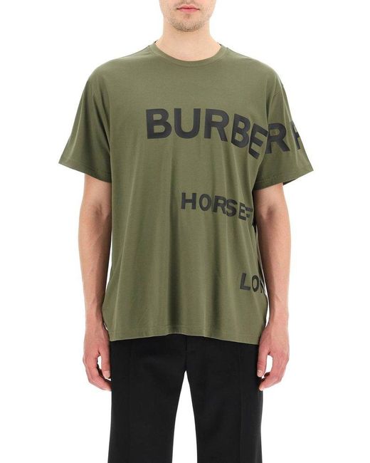 Burberry Horseferry Printed Crewneck T-shirt in Green for Men | Lyst