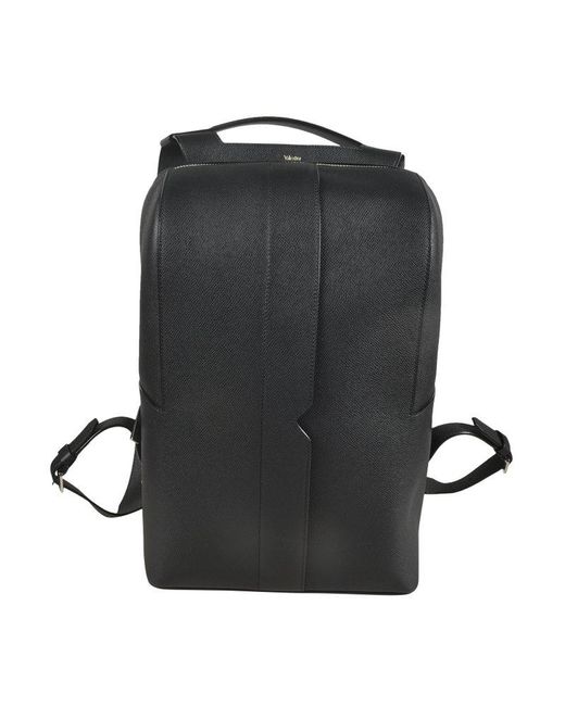 Valextra Black V-Line Zipped Backpack for men