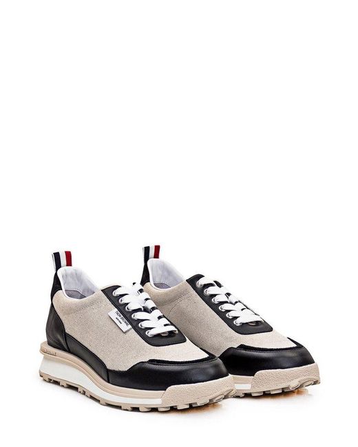 Thom Browne White Alumni Panelled Round-toe Sneakers for men