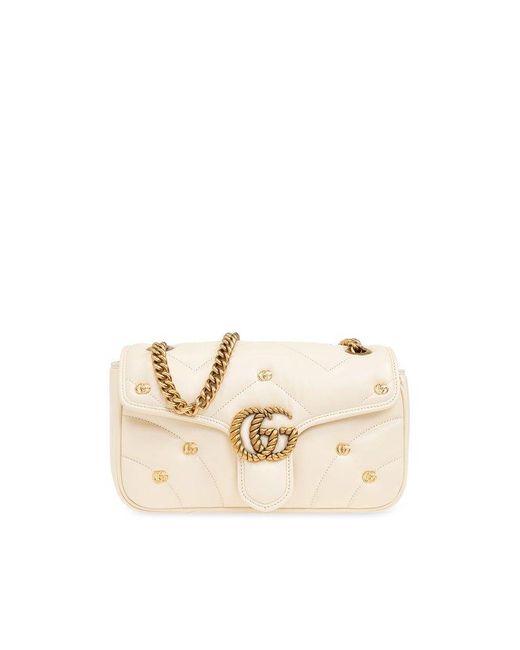 Gucci Natural 'GG Marmont Small' Shoulder Bag,