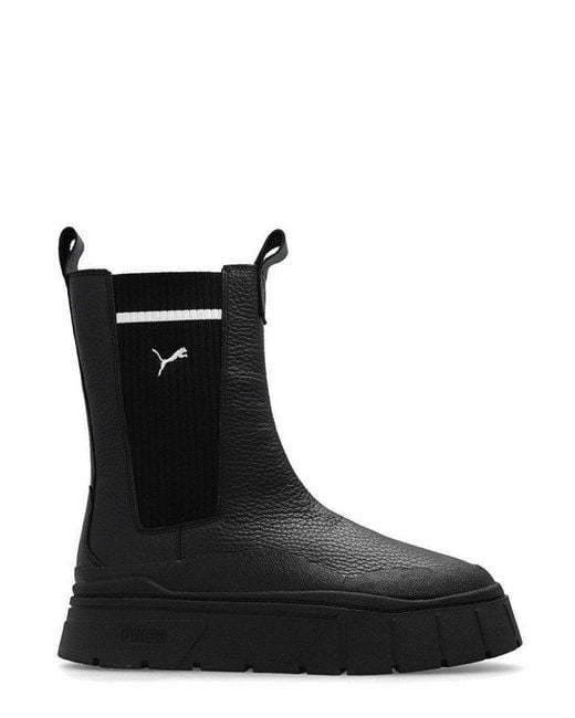 PUMA Mayze Stack Chelsea Casual Wns Boots in Black | Lyst