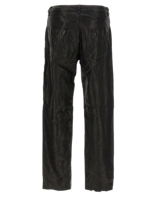 DIESEL Black P-macs-lth Pants for men