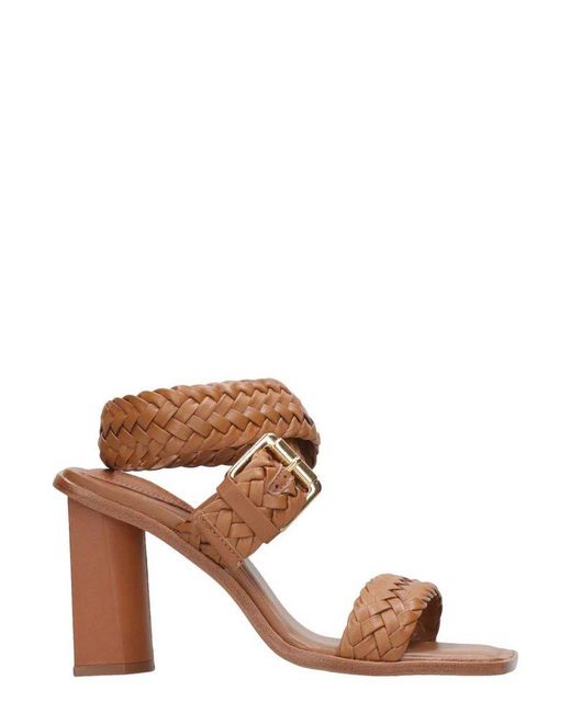 SCHUTZ SHOES Brown Braided Block Heeled Sandals