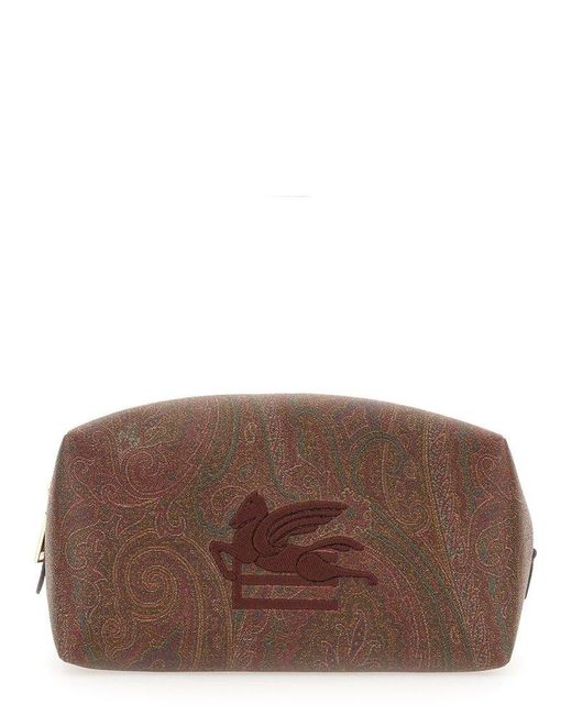 Etro Brown Love Trotter Zip-up Large Beauty Case for men
