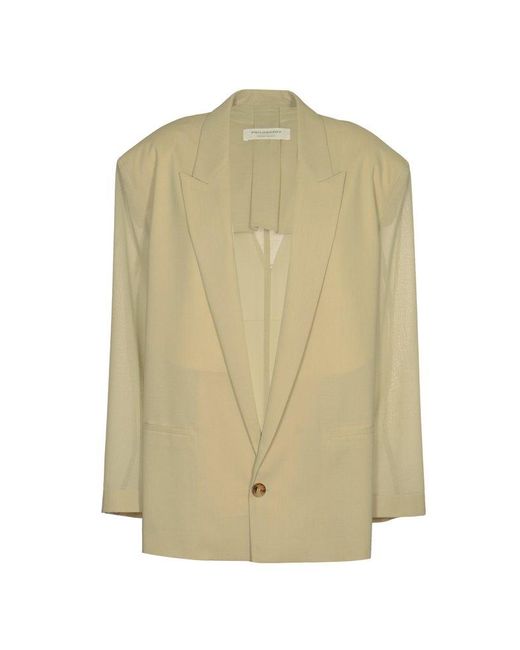 Philosophy Di Lorenzo Serafini Gray Single-breasted Straight Hem Blazer