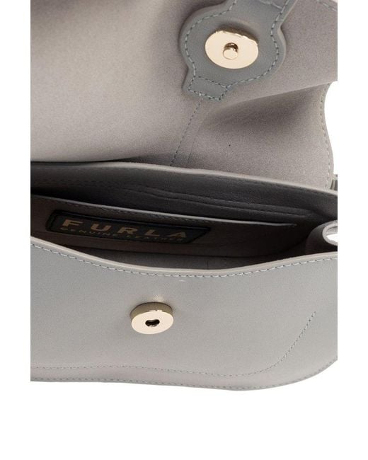 Furla Gray 'flow Mini' Shoulder Bag,