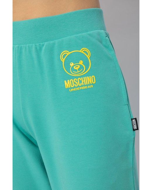 Moschino Green Sweatpants With Logo,