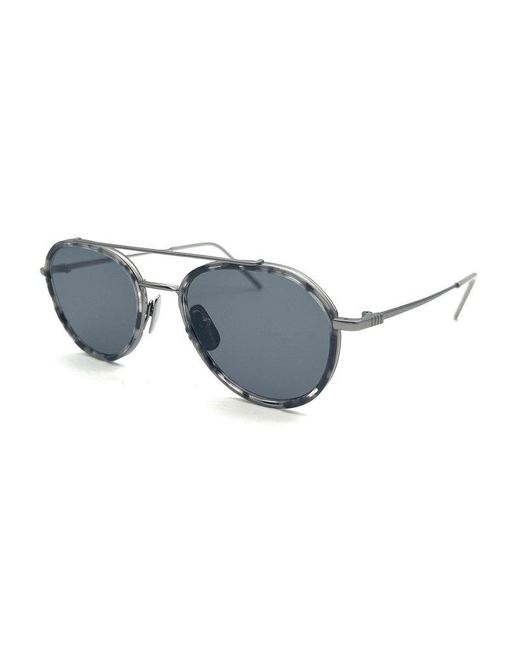 Thom Browne Blue Oval Frame Sunglasses