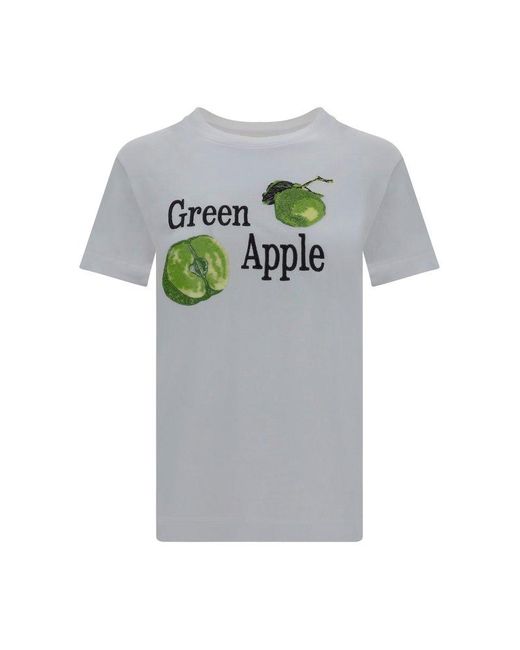 Sportmax Gray Graphic Embellished Crewneck T-shirt