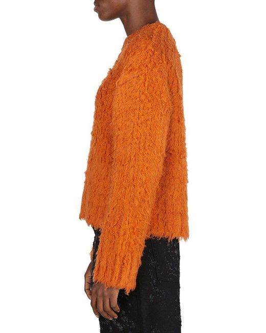 Acne Orange Crewneck Knitted Sweater