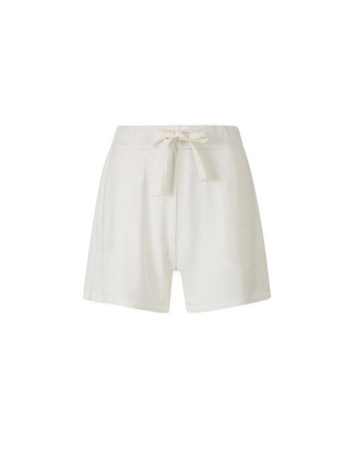 Moncler White Logo Patch Drawstring Shorts for men