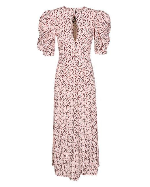 ROTATE BIRGER CHRISTENSEN Pink Heart Printed Maxi Flowy Dress