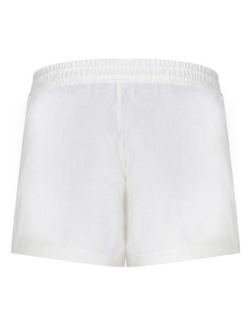 Moncler White Logo Patch Drawstring Jersey Shorts