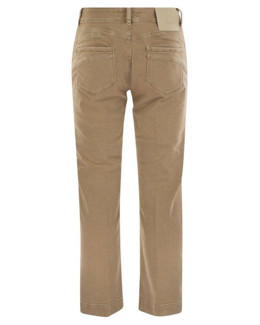 Sportmax Natural Enna Denim Pants With Mini Flare Line