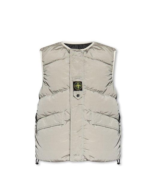 Stone Island White Reversible Vest