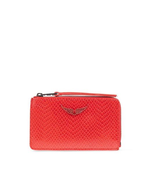 Zadig & Voltaire Red Leather Card Case,