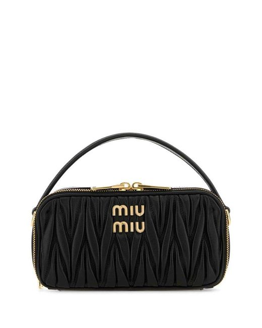 Miu Miu Black Nappa Leather Handbag