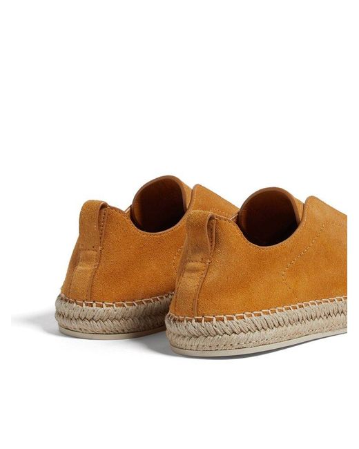Zegna Brown Triple Stitch Espadrilles for men