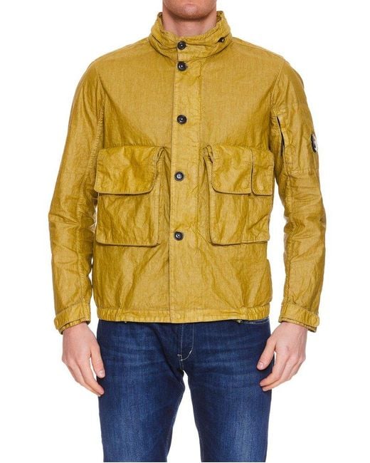 C P Company Yellow Lino Wax Medium Jacket for men