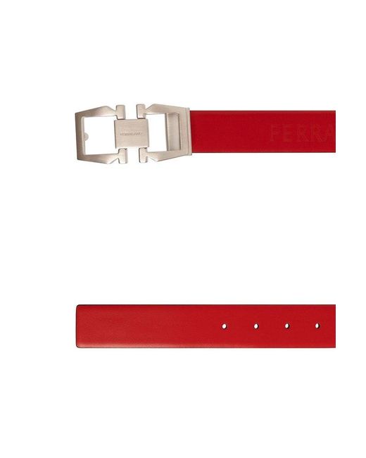 Ferragamo Red Reversible Belt for men